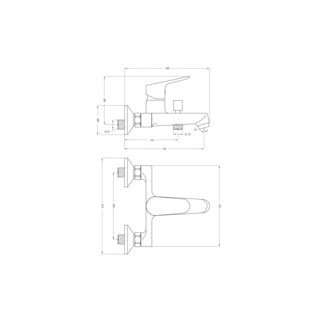 Змішувач Deante Chaber BGC 010M+BGC 021N з душовим гарнітуром Neo NEE 041K (BGCA010M) - изображение 2