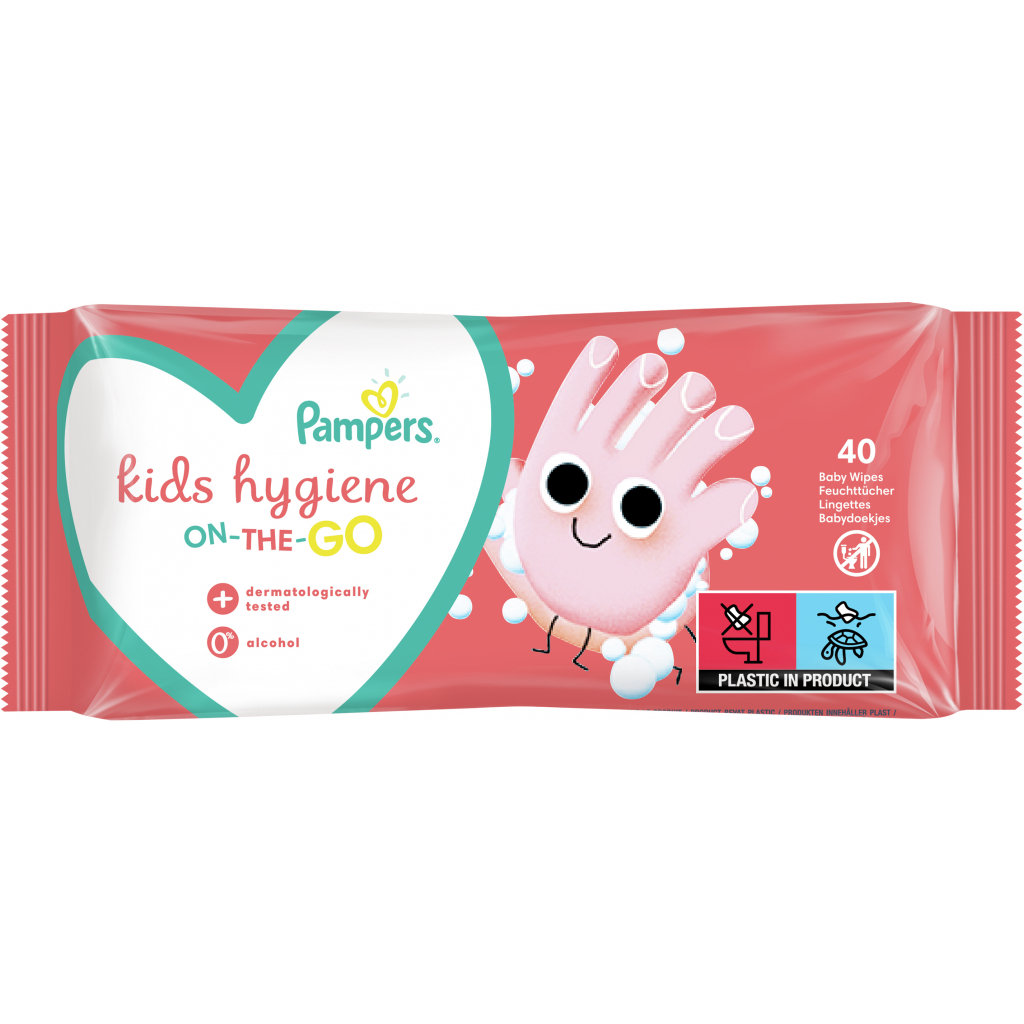 Дитячі вологі серветки Pampers Kids Hygiene On-the-go 40 шт. (8006540222089) - зображення 2