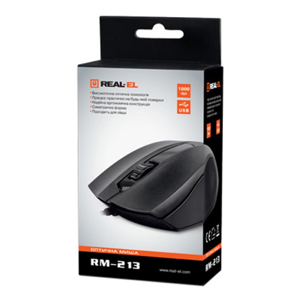 Мишка REAL-EL RM-213, USB, black - зображення 2