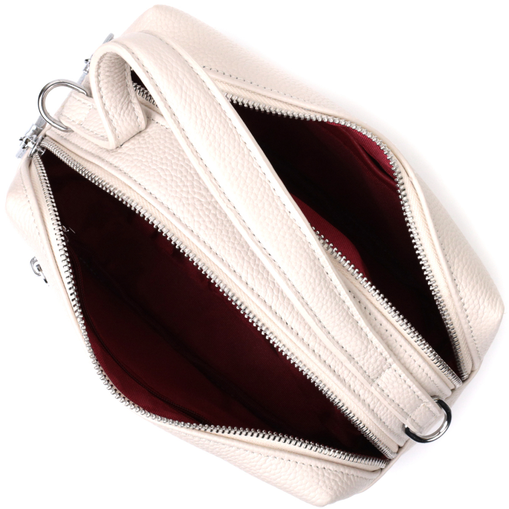 Сумка Vintage Жіноча прямокутна на два відділення з натуральної шкіри Біла (22344) - зображення 4