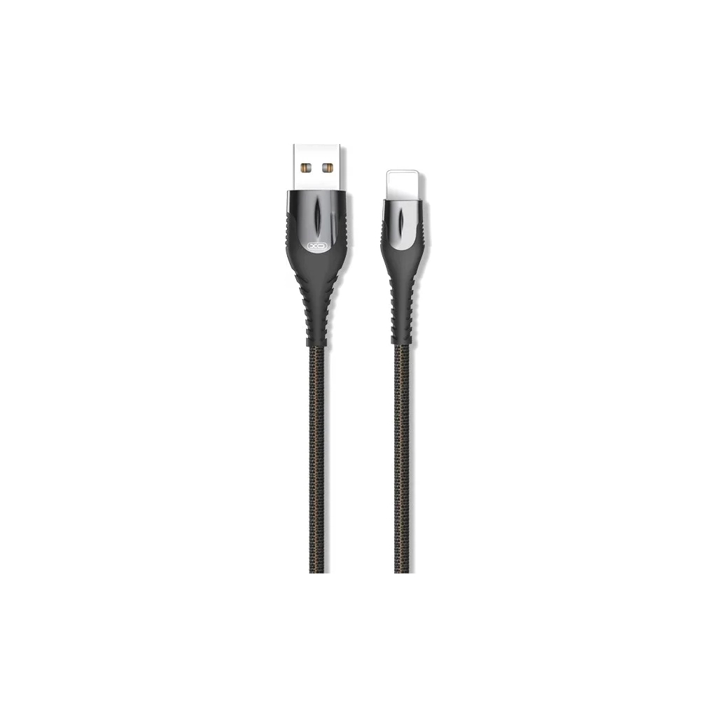 Дата кабель USB 2.0 AM to Lightning 1.0m 2A zinc alloy black XO (NB138-L-1-BK) - зображення 1