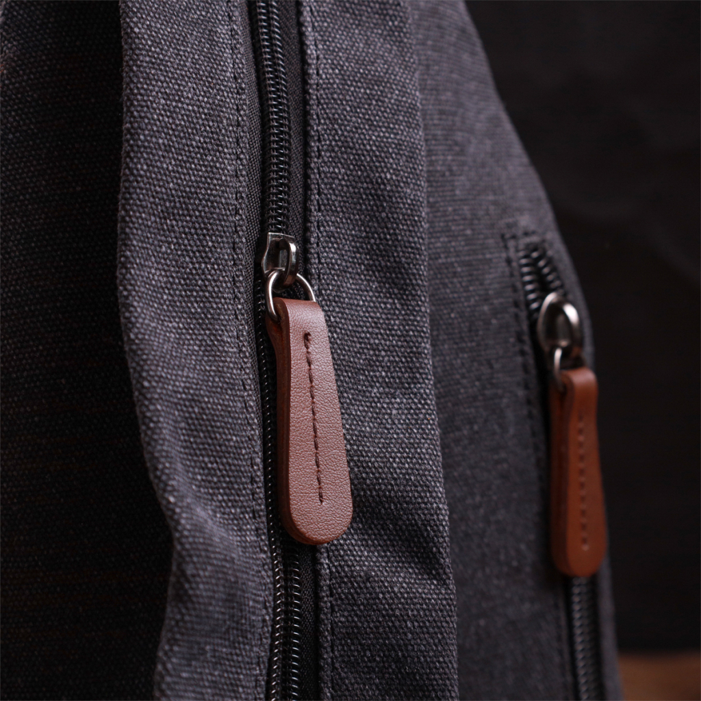 Сумка Vintage Текстильна з ущільненою спинкою через плече Чорна (22172) - зображення 11