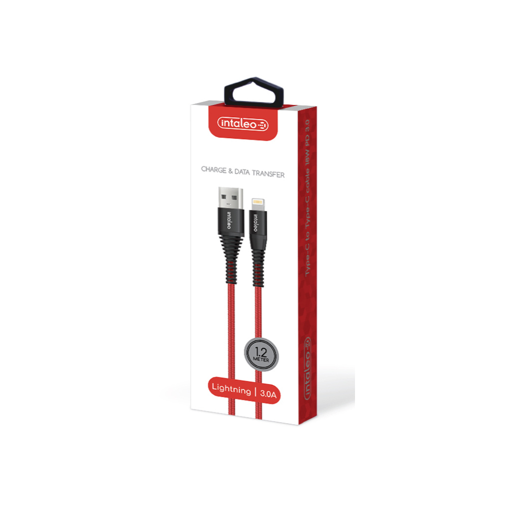 Дата кабель USB 2.0 AM to Lightning 1.2m Red Intaleo (1283126559471) - зображення 4