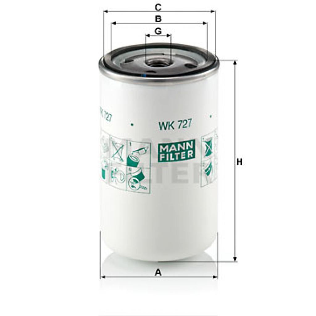 Фільтр паливний Mann WK727 - зображення 1