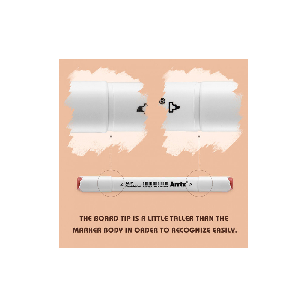Художній маркер Arrtx Спиртові Alp ASM-02SK 36 кольорів Відтінок шкіри (LC302208) - зображення 3