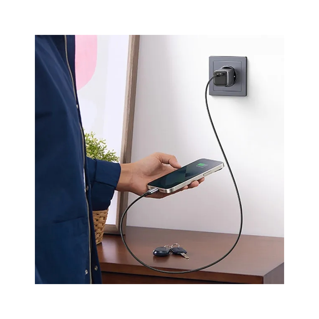 Зарядний пристрій Ugreen 1xUSB 30W (USB-C) Gan PD Nexode Mini + PD cable Grey CD319 (25257) - зображення 8