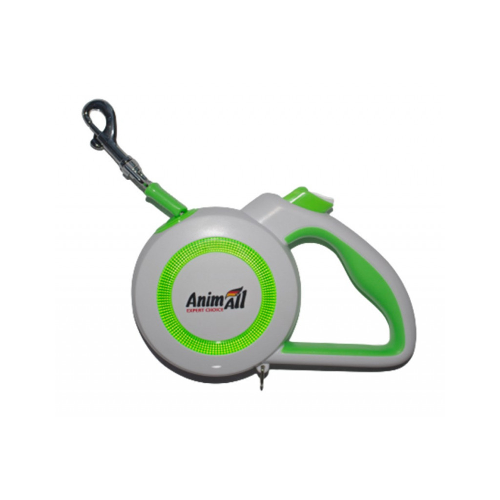 Повідець для собак AnimAll Reflector MS7110-5M M до 25 кг 5 м (салатово-білий) (4820224500515) - зображення 1