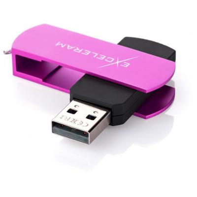 USB флеш накопичувач eXceleram 64GB P2 Series Purple/Black USB 2.0 (EXP2U2PUB64) - зображення 2