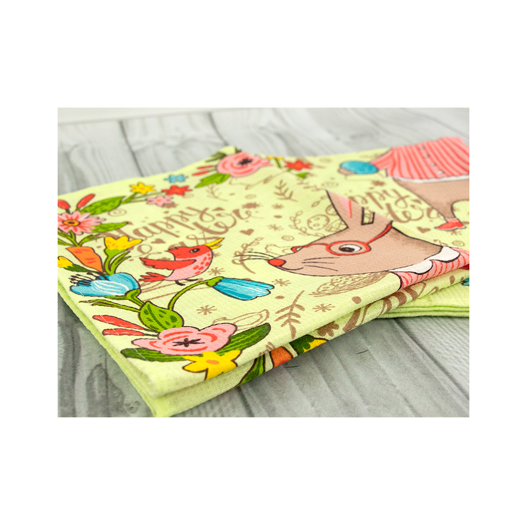 Рушник Руно вафельний набивний Великдень салатовий 45х60 см (205.15_Великдень салатовий_1) - зображення 5