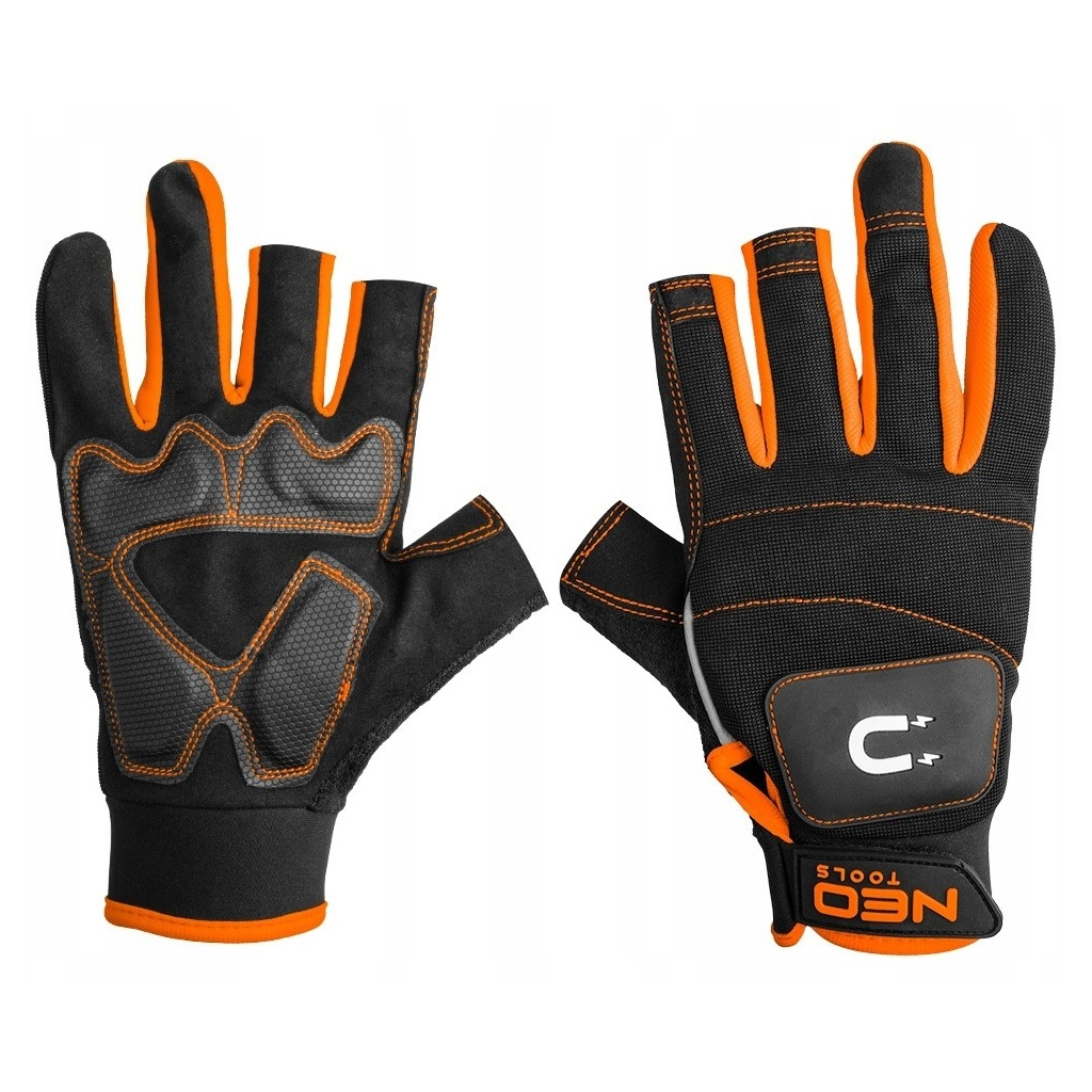 Захисні рукавички Neo Tools з магнітом, з 3 відкритими пальцями, р.10 (GD014) - зображення 1