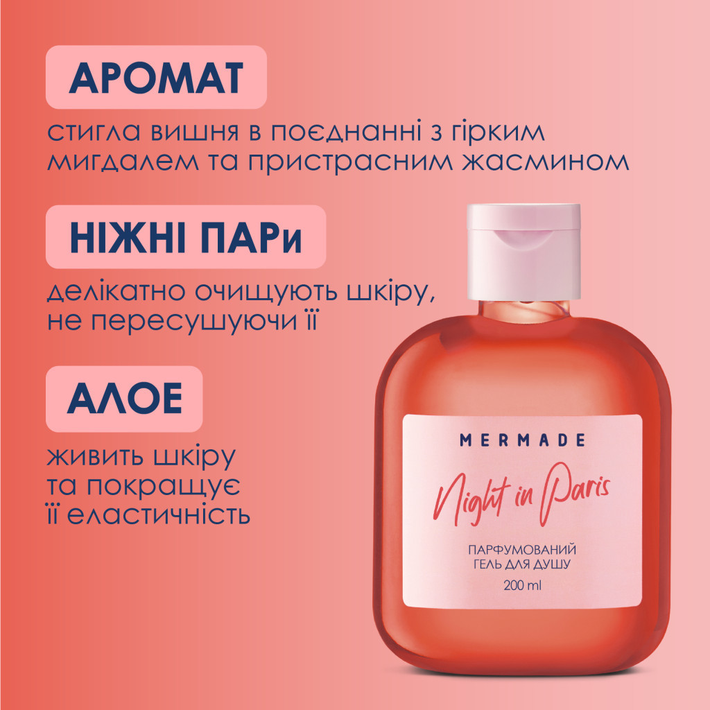 Гель для душу Mermade Night In Paris 200 мл (4820241302604) - зображення 3