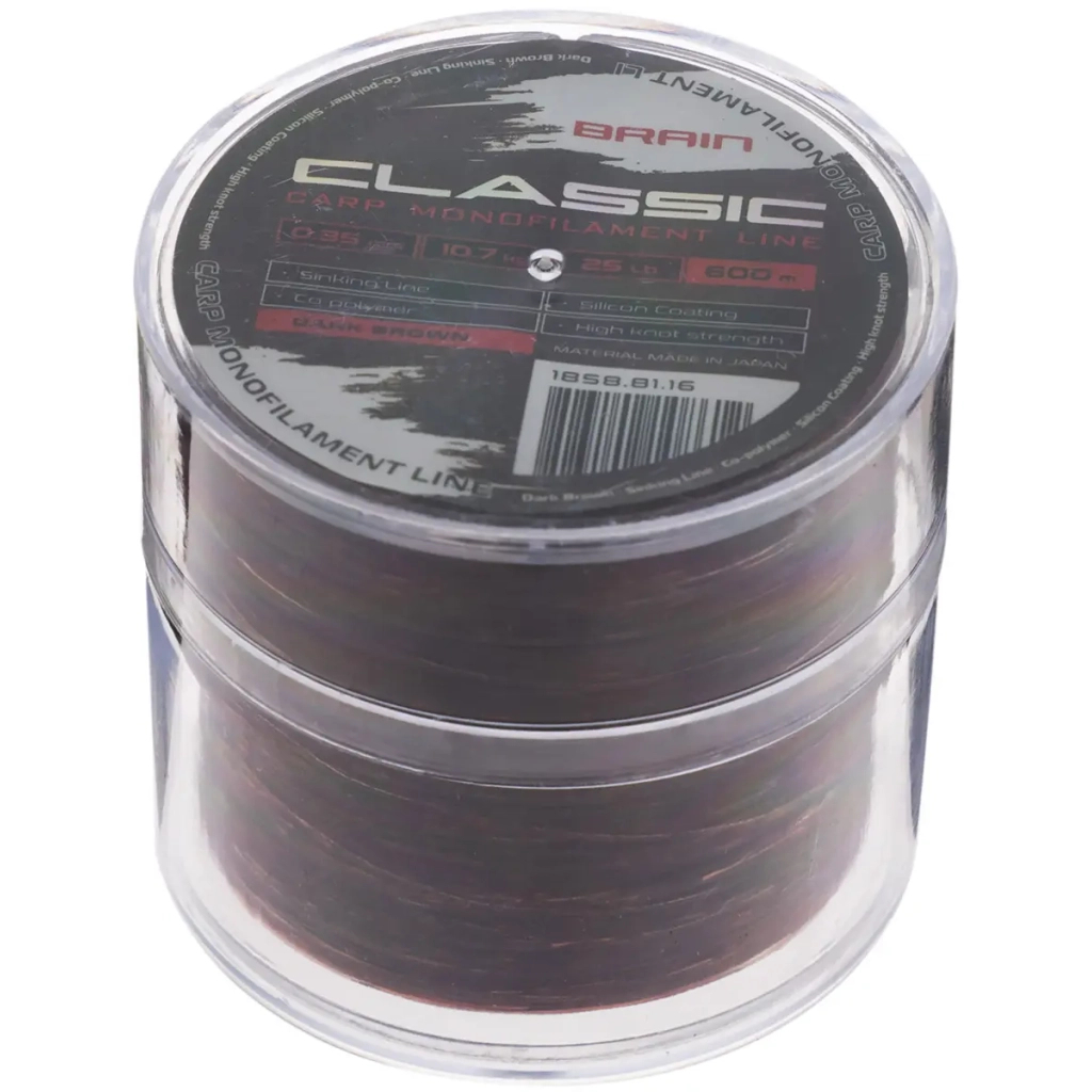 Волосінь Brain Classic Carp Line (dark brown) 600m 0.35mm 25lb 10.7kg (1858.81.16) - изображение 2