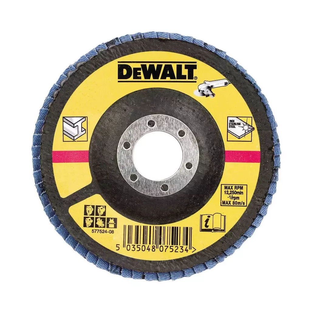Круг зачистний DeWALT пелюстковий, метал, 125x22.23 мм, G 60 мкм (DT3309) - зображення 1