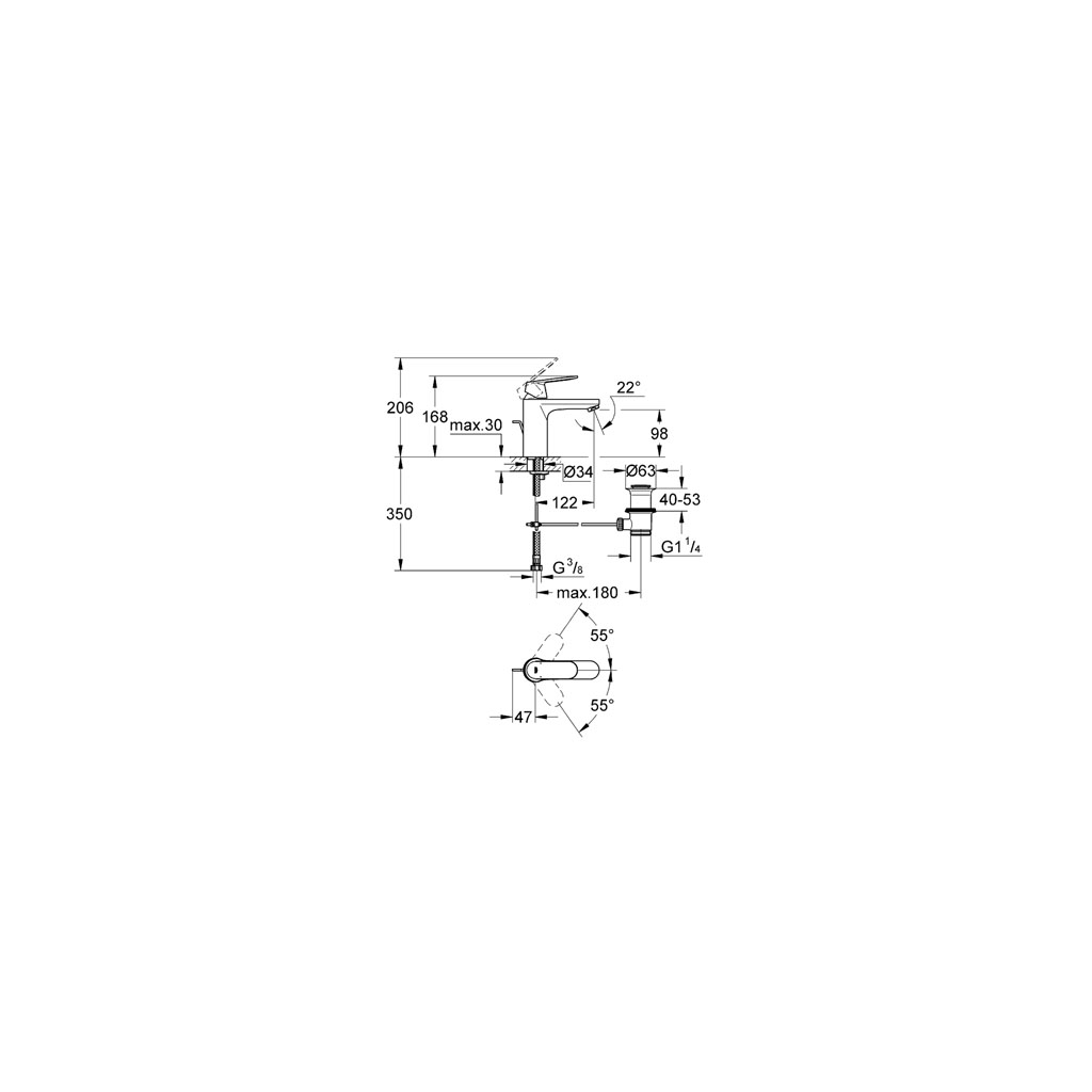 Змішувач Grohe Eurosmart Cosmopolitan basin M (23325000) - зображення 3