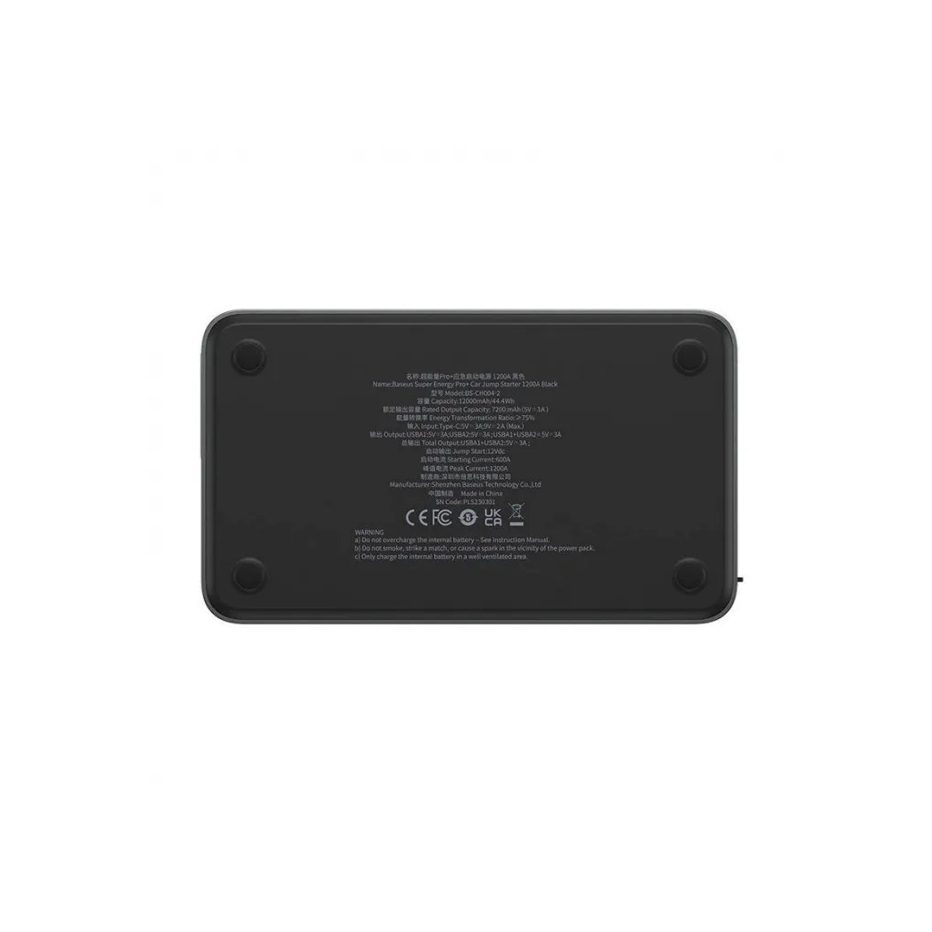 Пуско зарядний пристрій Baseus 12000mAh Super Energy Pro+ 1200A Car Jump Starte (C00245700111-00) - зображення 6