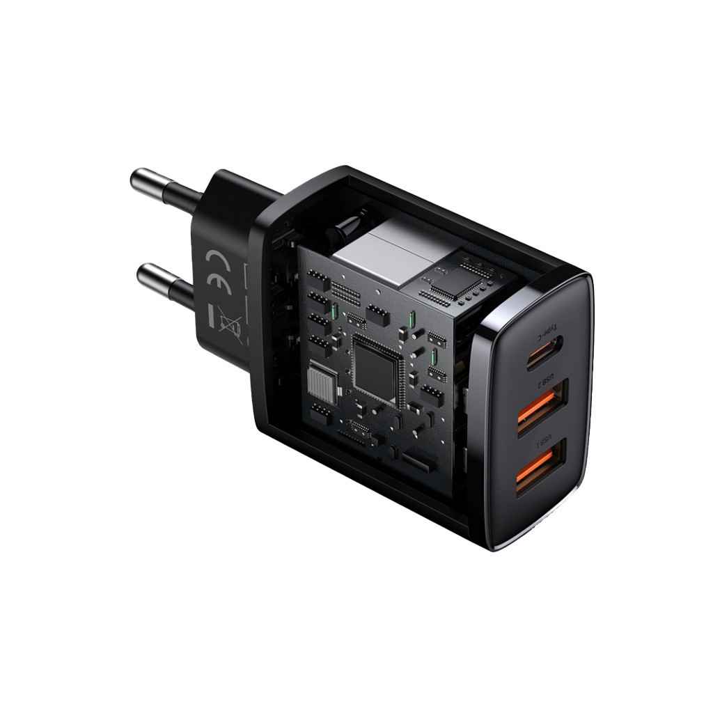 Зарядний пристрій Baseus Compact Quick Charger 2U+C (CCXJ-E01) - зображення 4