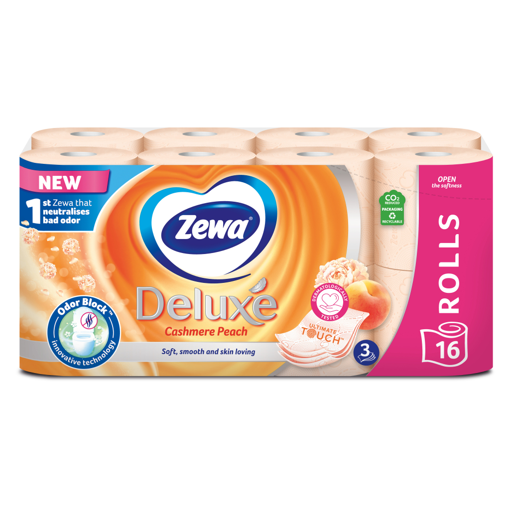 Туалетний папір Zewa Deluxe Персик 3 шари 16 рулонів (7322540201192) - зображення 1