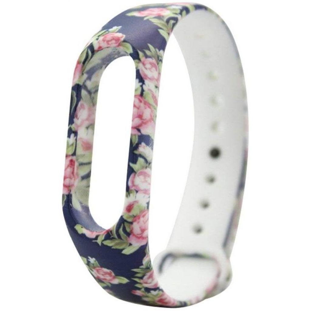 Ремінець до фітнес браслета Armorstandart для Xiaomi Mi Band 2 Blue Floral (ARM51035) - зображення 1