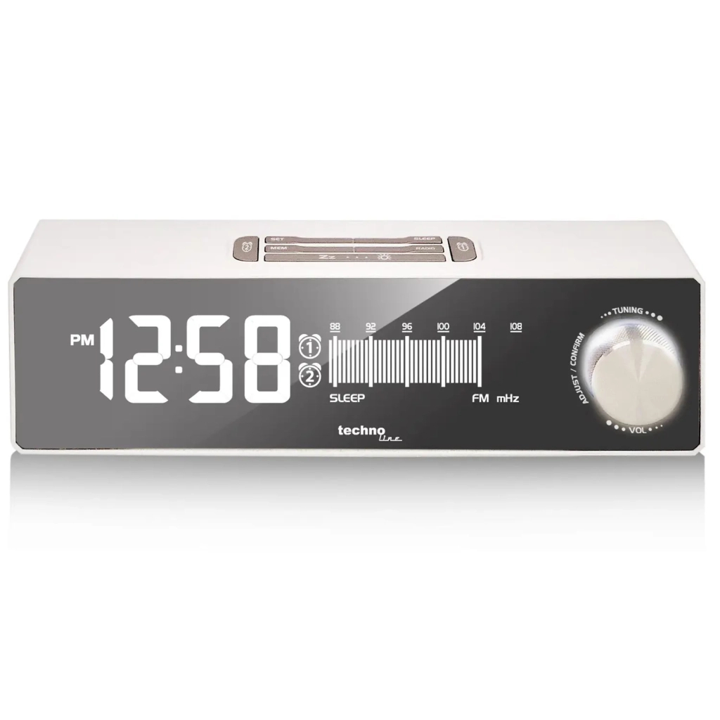 Настільний годинник Technoline з радіо WT483 White/Silver (DAS302714) - зображення 2