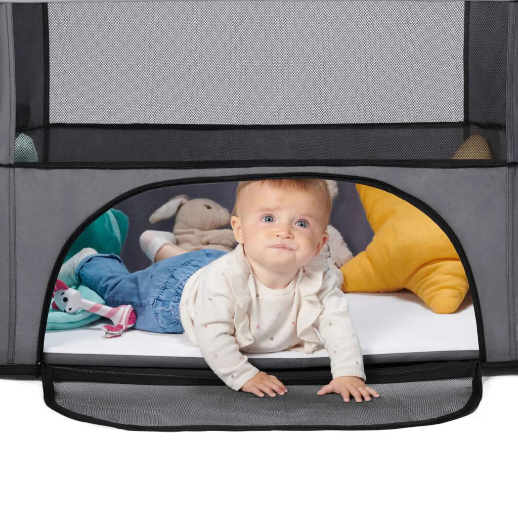 Ліжечко Kinderkraft манеж 2 в 1 Movi Grey Wooden (5902533918454) - зображення 10