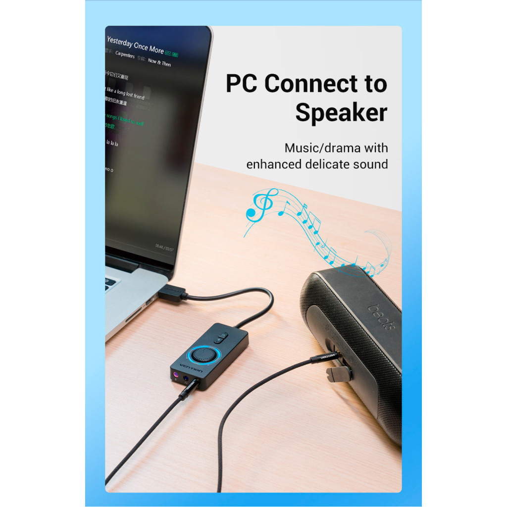 Звукова плата Vention Audio USB 3х3,5mm jack 0.15m Volume Control (CDRBB) - зображення 8