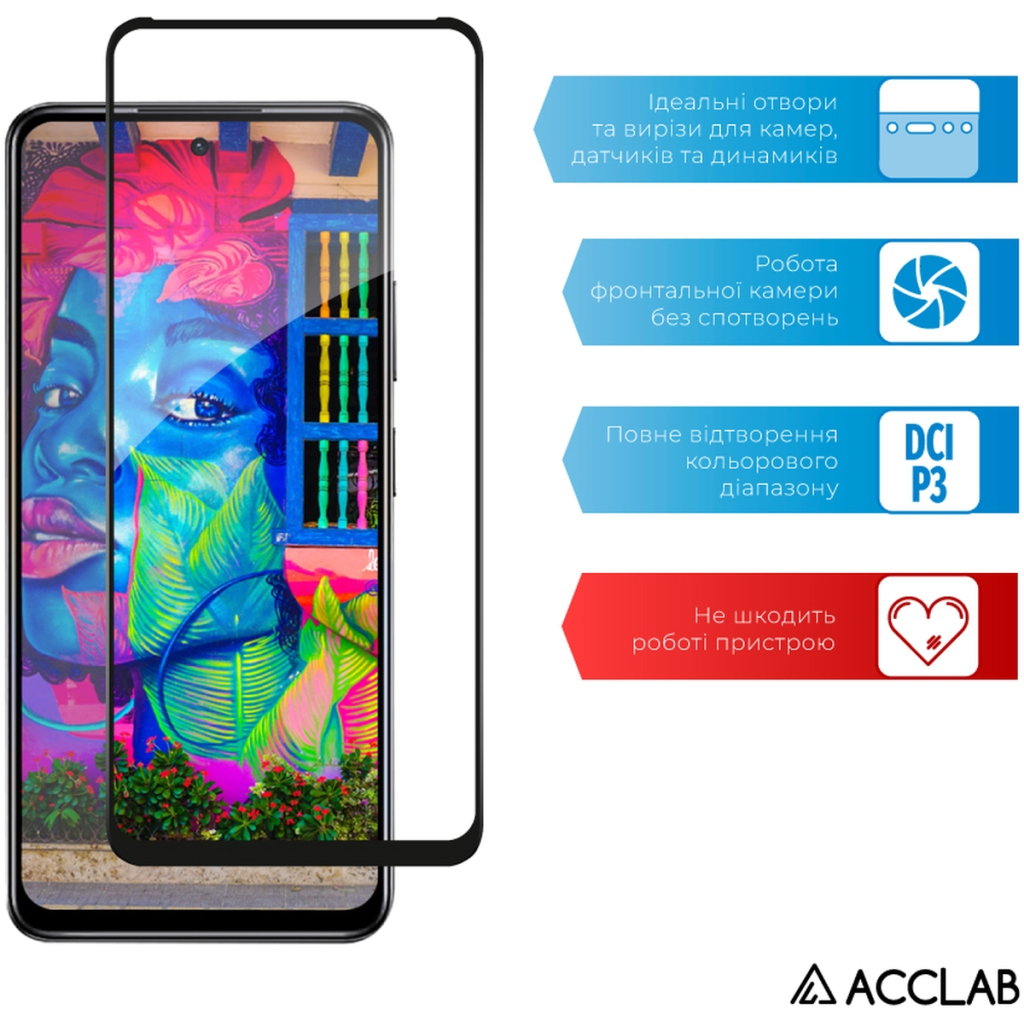 Скло захисне ACCLAB Full Glue Infinix Hot 40i Black (1283126588914) - зображення 5
