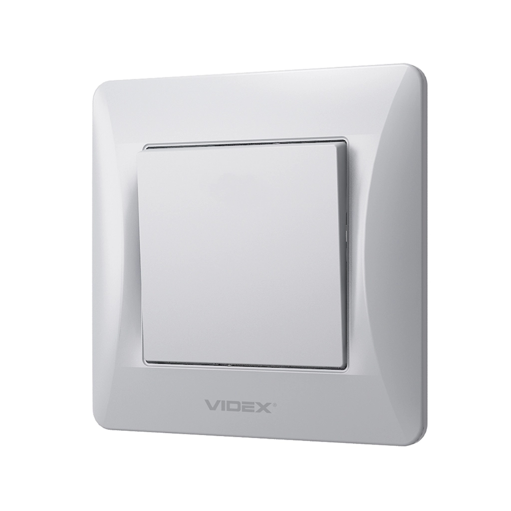 Вимикач Videx BINERA 1кл срібний шовк (VF-BNSW1-SS) - изображение 1
