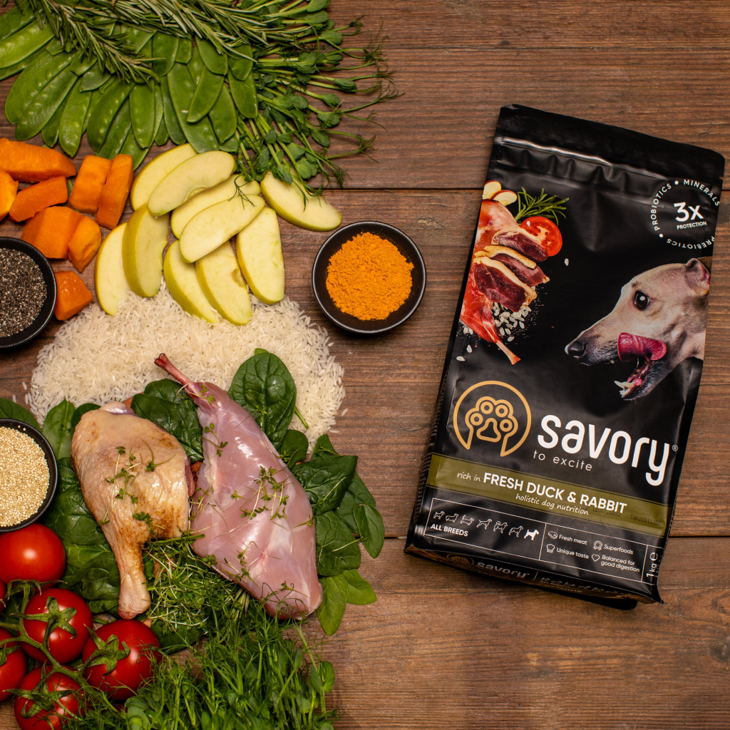 Сухий корм для собак Savory Adult All Breeds rich in Fresh Duck and Rabbit 3 кг (4820232630174) - зображення 6