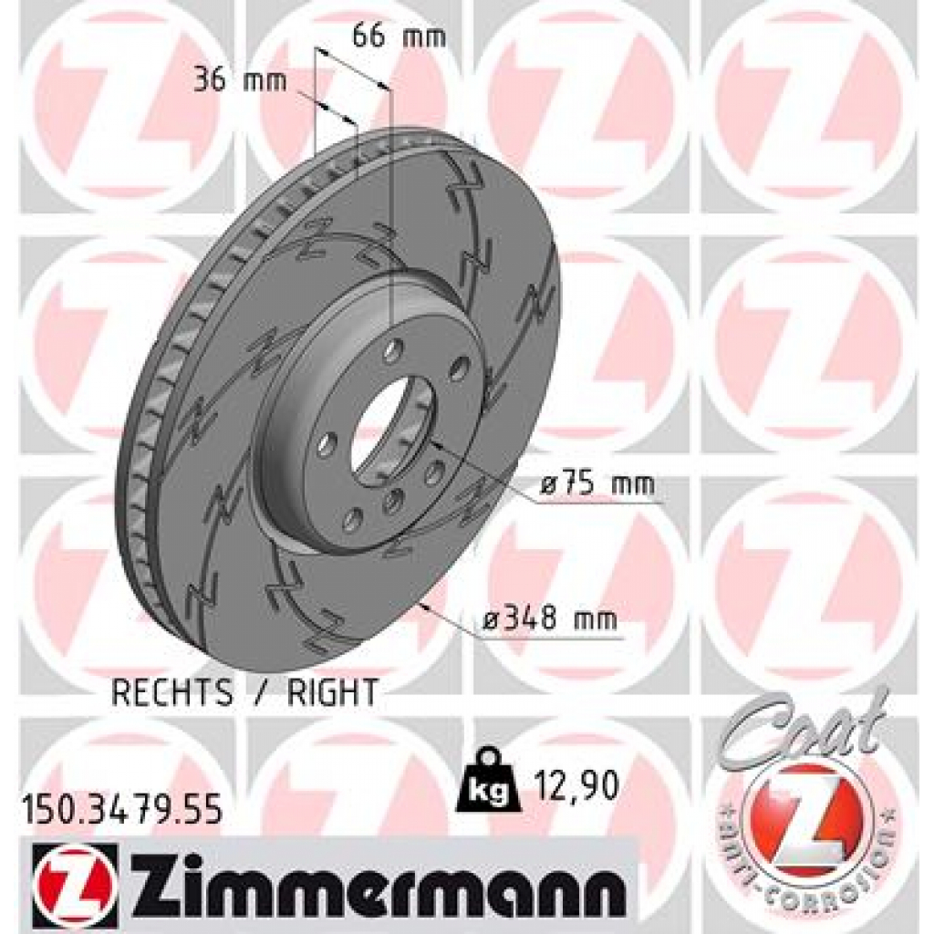 Гальмівний диск ZIMMERMANN 150.3479.55 - зображення 1
