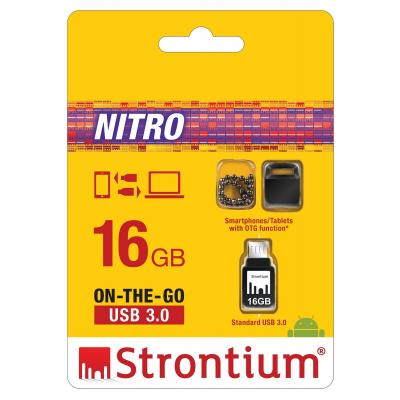 USB флеш накопичувач Strontium Flash 16GB Nitro Silver OTG USB 3.0 (SR16GBBOTG2Z) - зображення 3