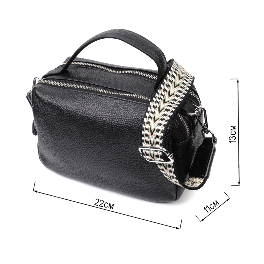 Сумка Vintage З натуральної шкіри Чорна (22343) - зображення 3