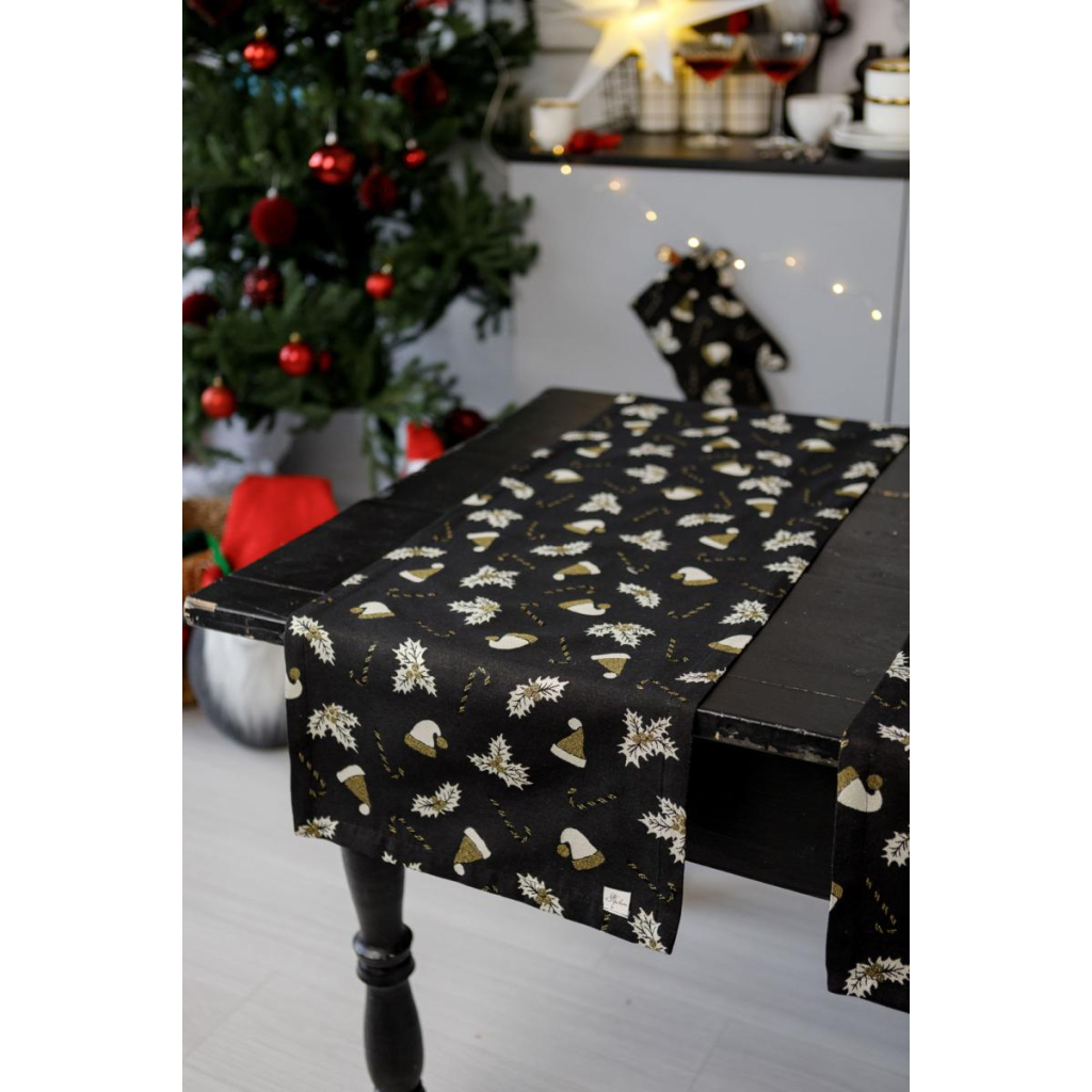 Доріжка на стіл Прованс Шапочки на чорному 40х180 см (036446) - зображення 6