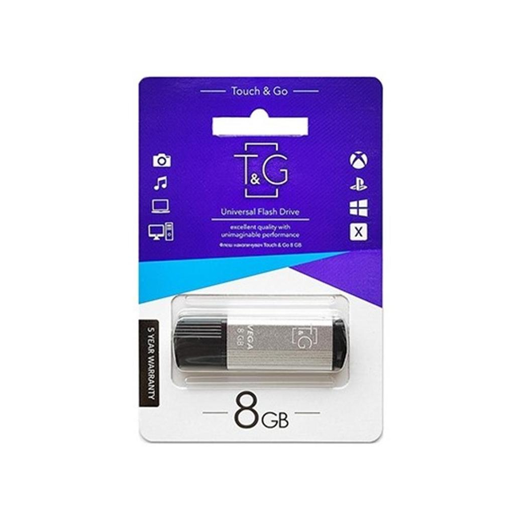 USB флеш накопичувач T&G 8GB 121 Vega Series Silver USB 2.0 (TG121-8GBSL) - зображення 2