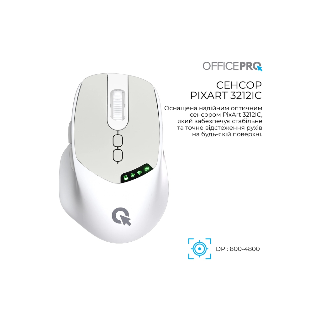 Мишка OfficePro M520W Wireless/Bluetooth White (M520W) - зображення 7