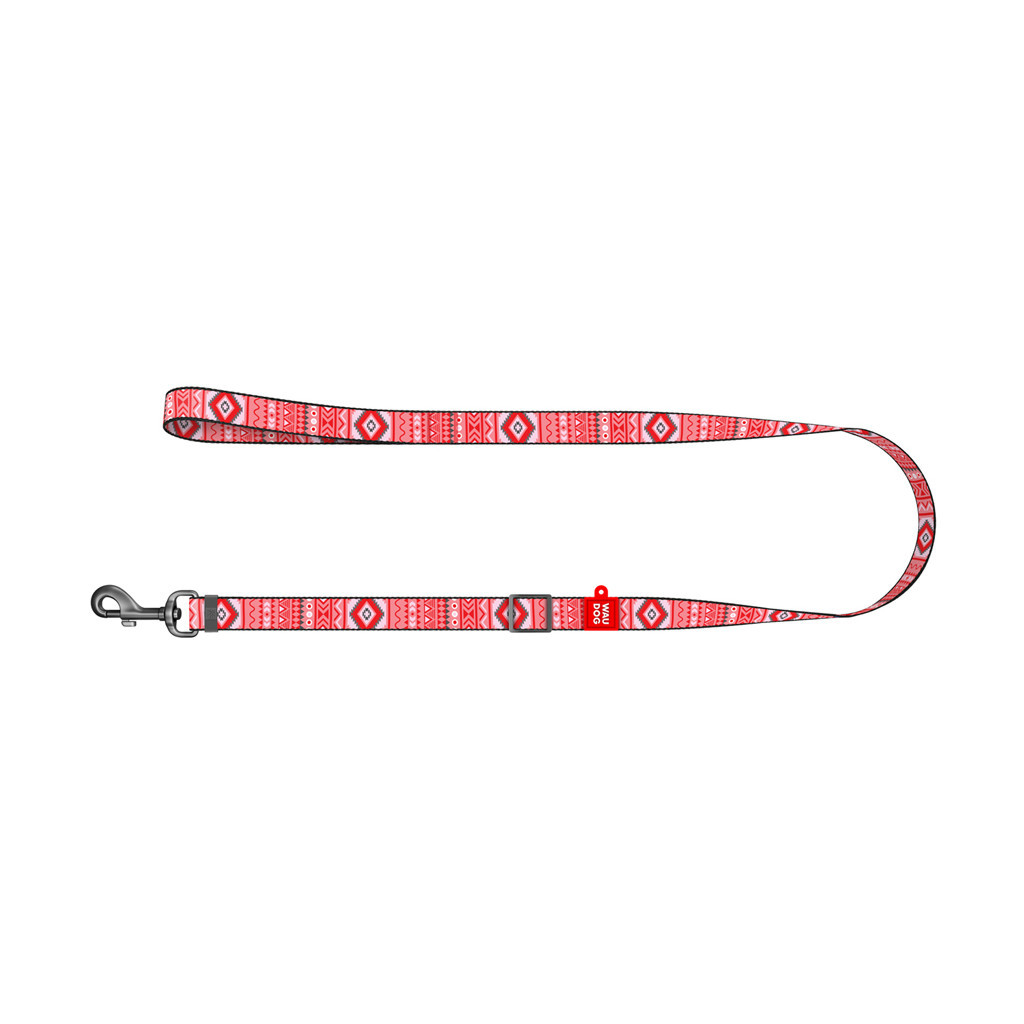 Повідок для собак WAUDOG Nylon "Етно червоний" регульований S (5363) - зображення 2