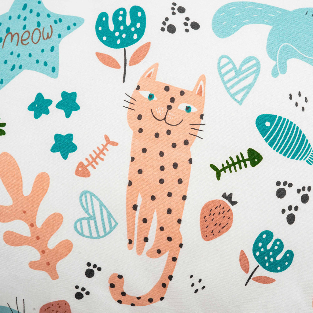 Постільна білизна Ardesto Gloria сатин коти персиковий полуторний 160х220 (ART1622CP) - зображення 8