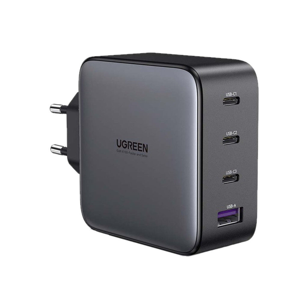 Зарядний пристрій Ugreen Nexode USB-A+3*USB-C 100W GaN Te ch Fast Black (CD226) - зображення 1
