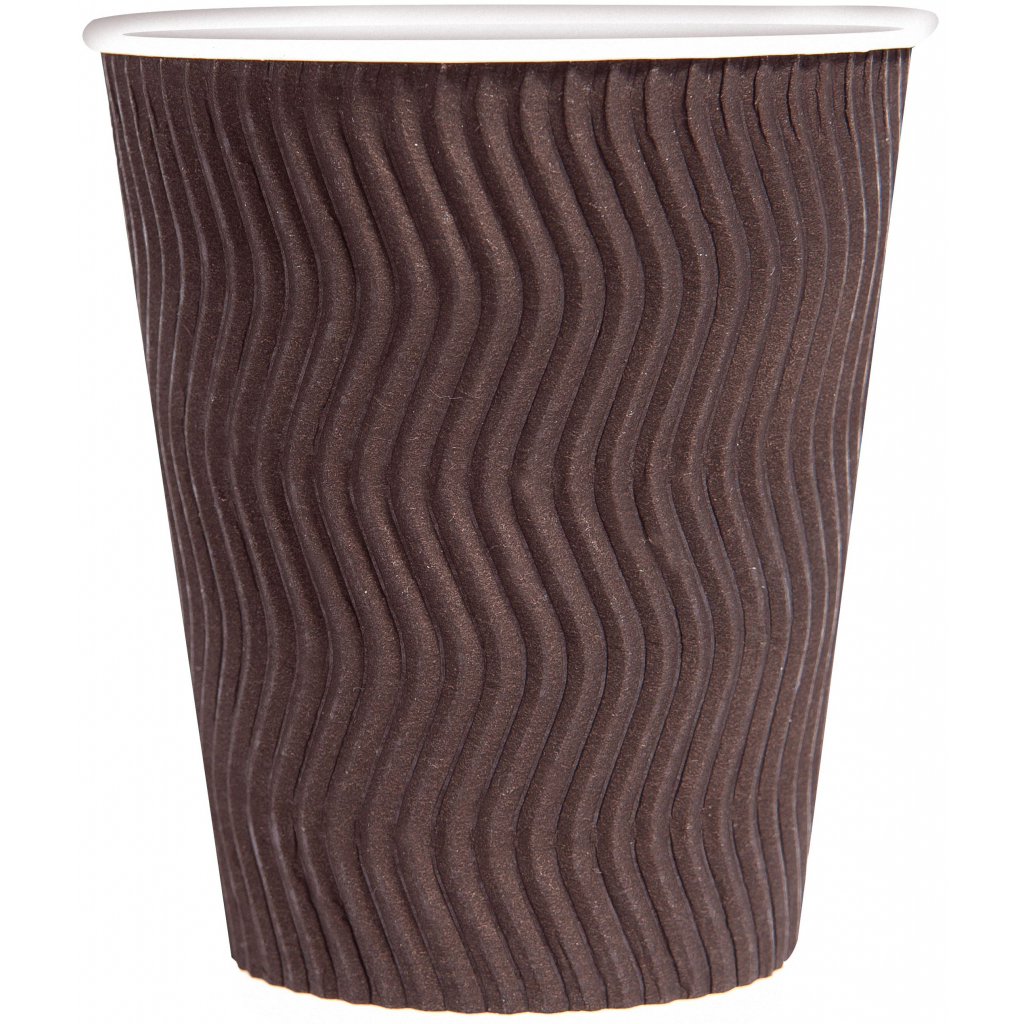 Стакани одноразові PRO service паперові Riple Коричневі 250 мл 20 шт. (4823071635003) - зображення 1