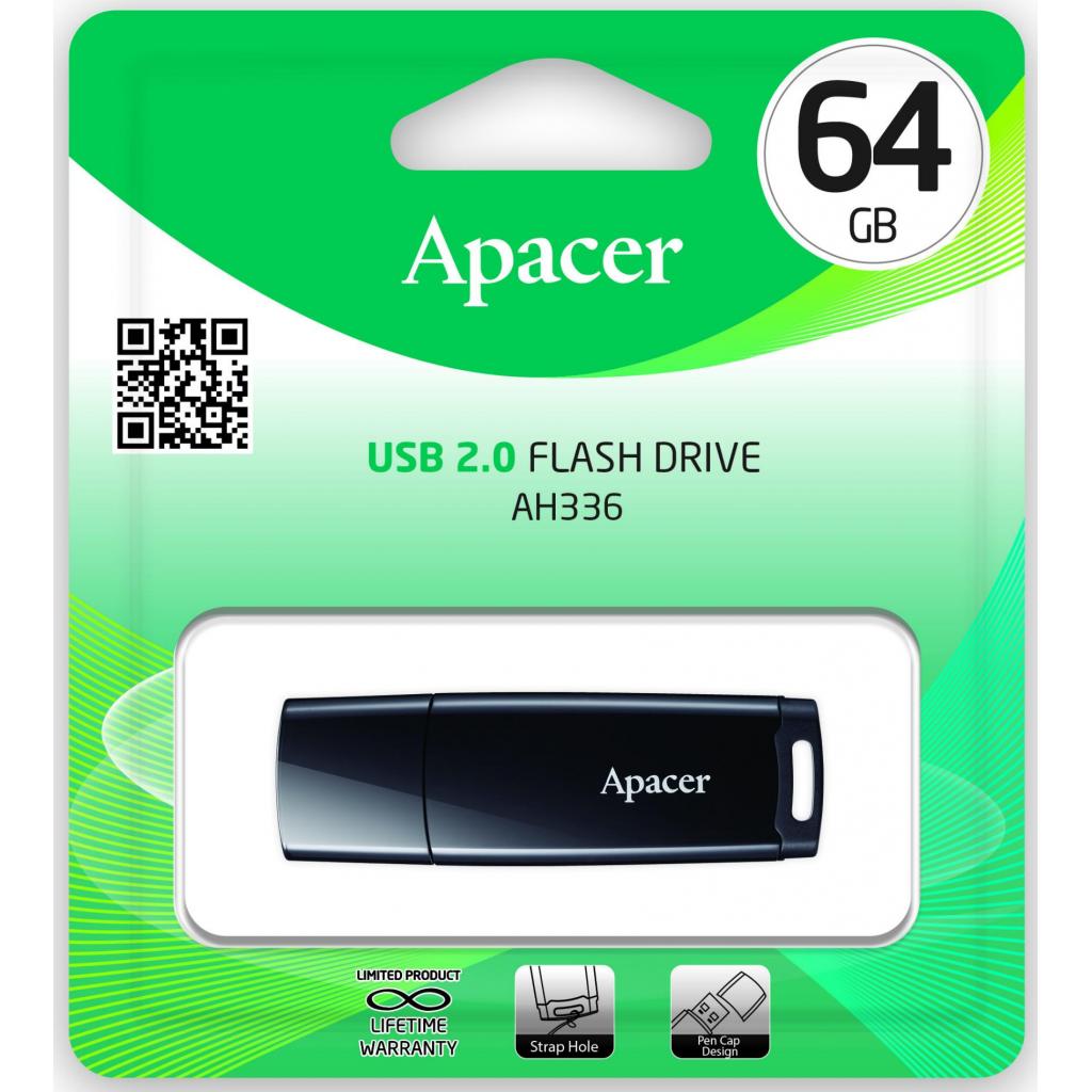 USB флеш накопичувач Apacer 64GB AH336 Black USB 2.0 (AP64GAH336B-1) - зображення 5