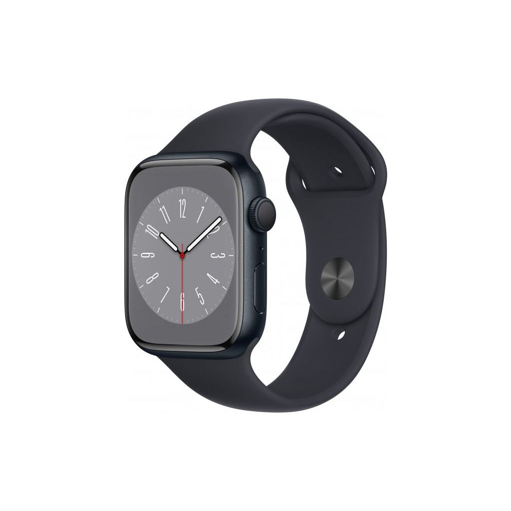 Смарт-годинник Apple Watch Series 8 GPS 45mm Midnight Aluminium Case with Midnight Sport Band - Regular (MNP13UL/A) - зображення 1