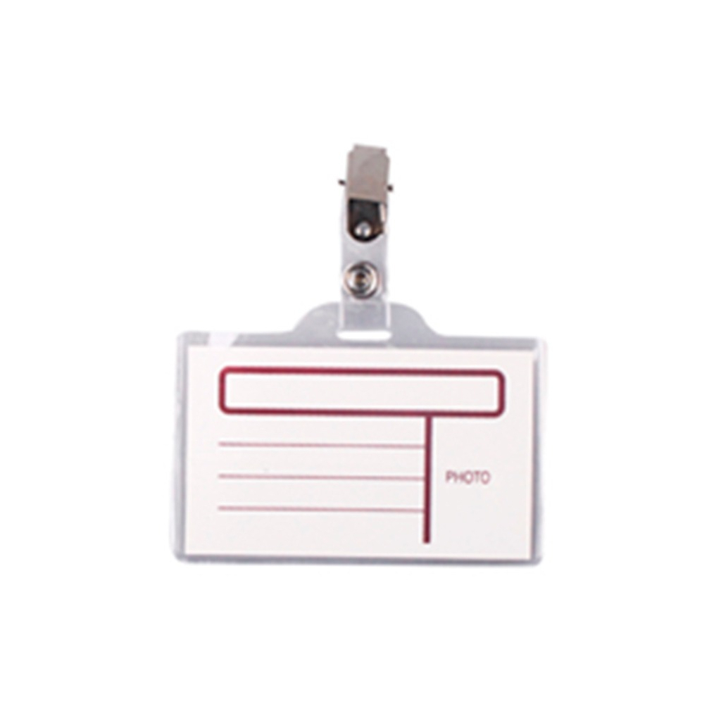 Бейдж H-Tone горизонтальний з металевим кліпом, 16 мкм, уп. 50 шт (BADGE-HT-JJ41307) - зображення 1