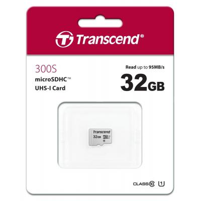 Карта пам'яті Transcend 32GB microSDHC class 10 UHS-I U1 (TS32GUSD300S) - зображення 2
