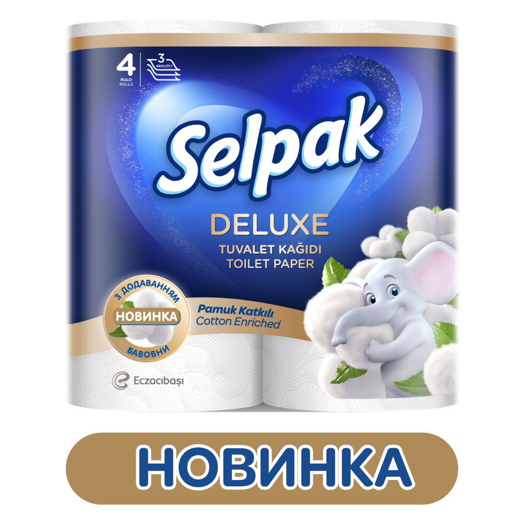 Туалетний папір Selpak Deluxe 3 шари 4 рулони (8690530046566) - зображення 2