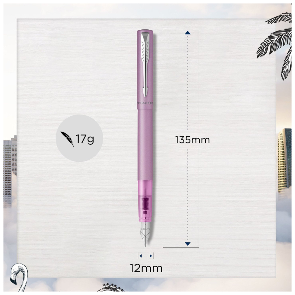 Ручка пір'яна Parker VECTOR 17 XL Metallic Lilac CT FP M (06 412) - зображення 5