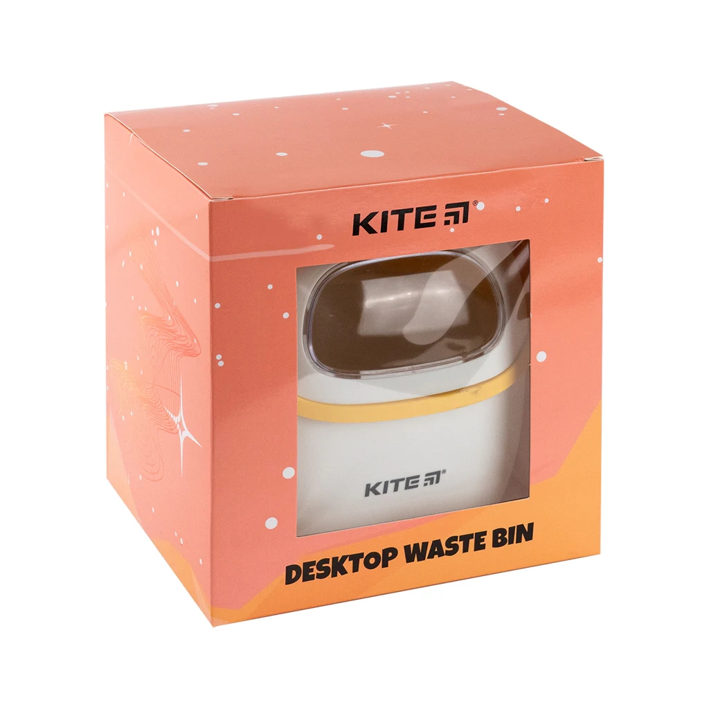 Кошик для паперів Kite Настільний контейнер для сміття, біло-помаранчевий (K24-009-8) - зображення 5