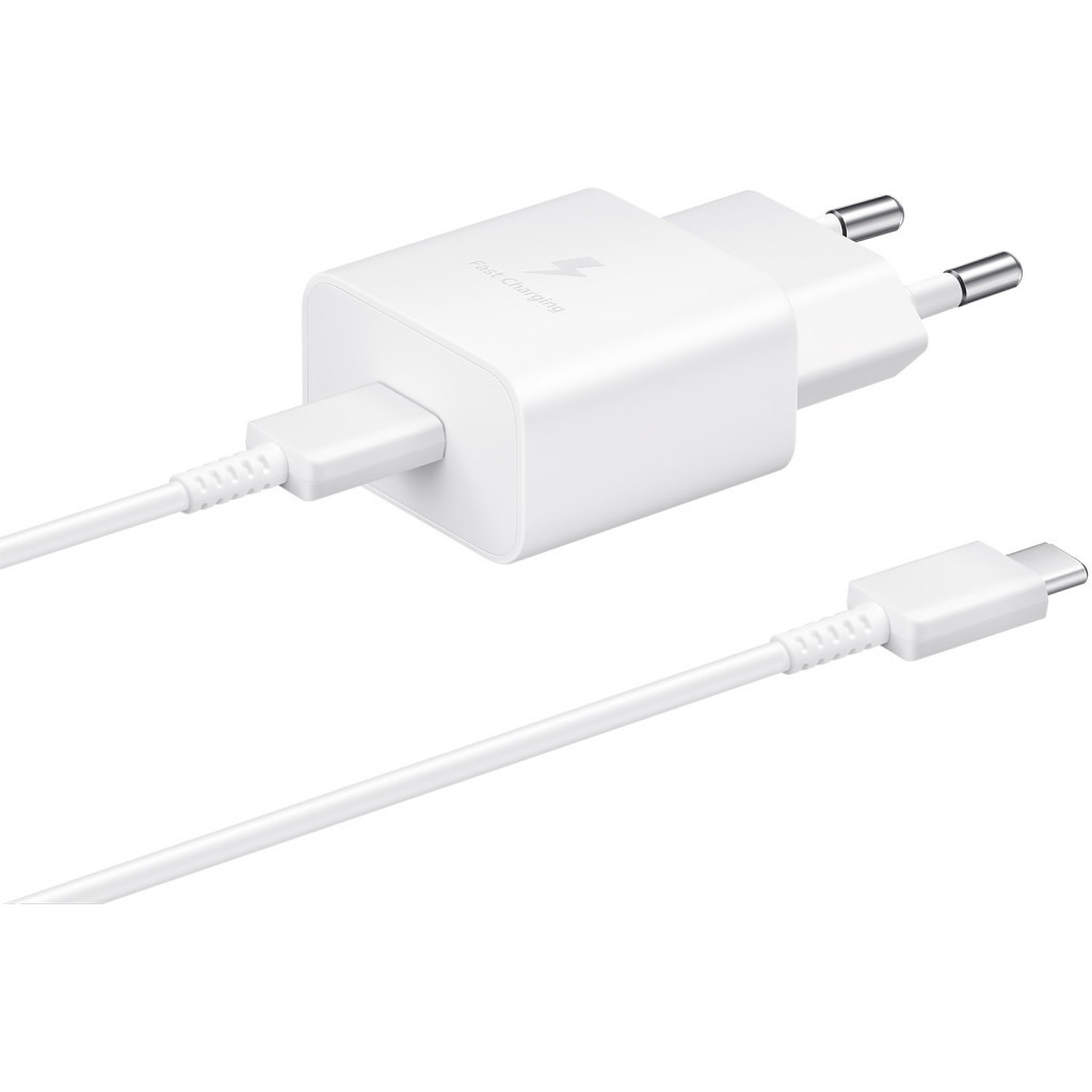 Зарядний пристрій Samsung USB-С 15W White + Cable USB-C 1m (EP-T1510XWEGEU) - зображення 1