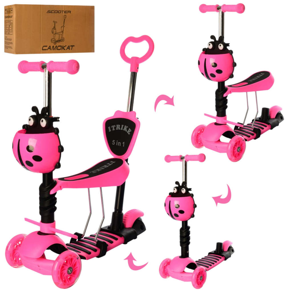 Самокат iTrike Maxi 5 в 1 (JR 3-026-P1 pink) - зображення 3