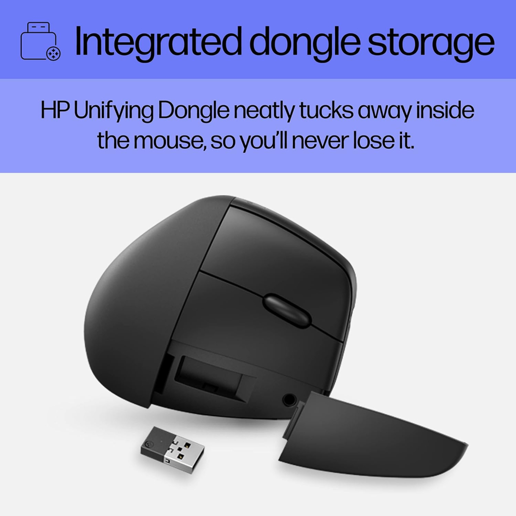 Мишка HP 920 Ergonomic Vertical Wireless/Bluetooth Black (6H1A4AA) - зображення 6