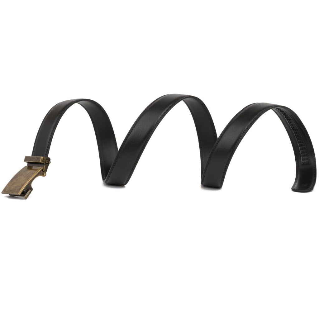 Ремінь Vintage Чоловічий з латунною пряжкою Чорний (20310) - зображення 3