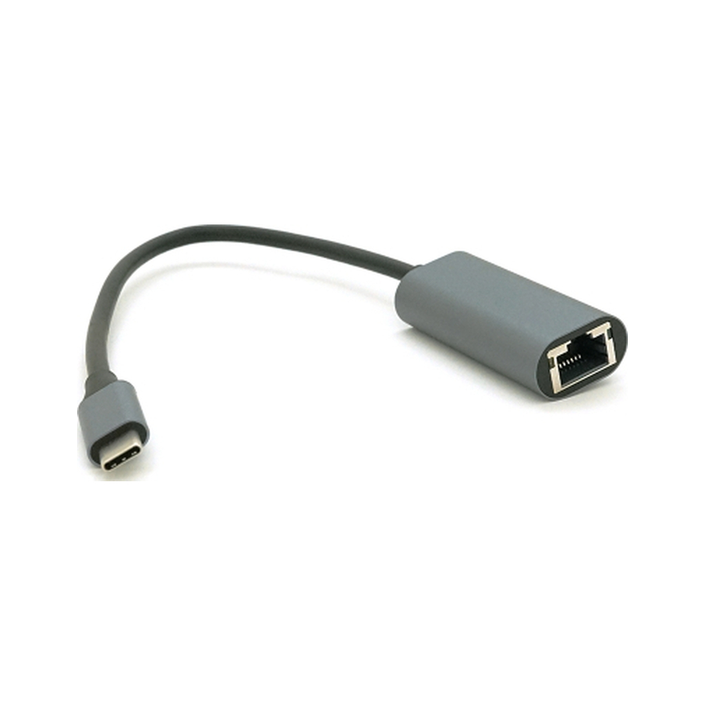 Перехідник USB-C to RJ45 0.18m 1000Mbps gray Voltronic (YT-Type-C(M)/RJ-45(F)-G/27033) - зображення 1